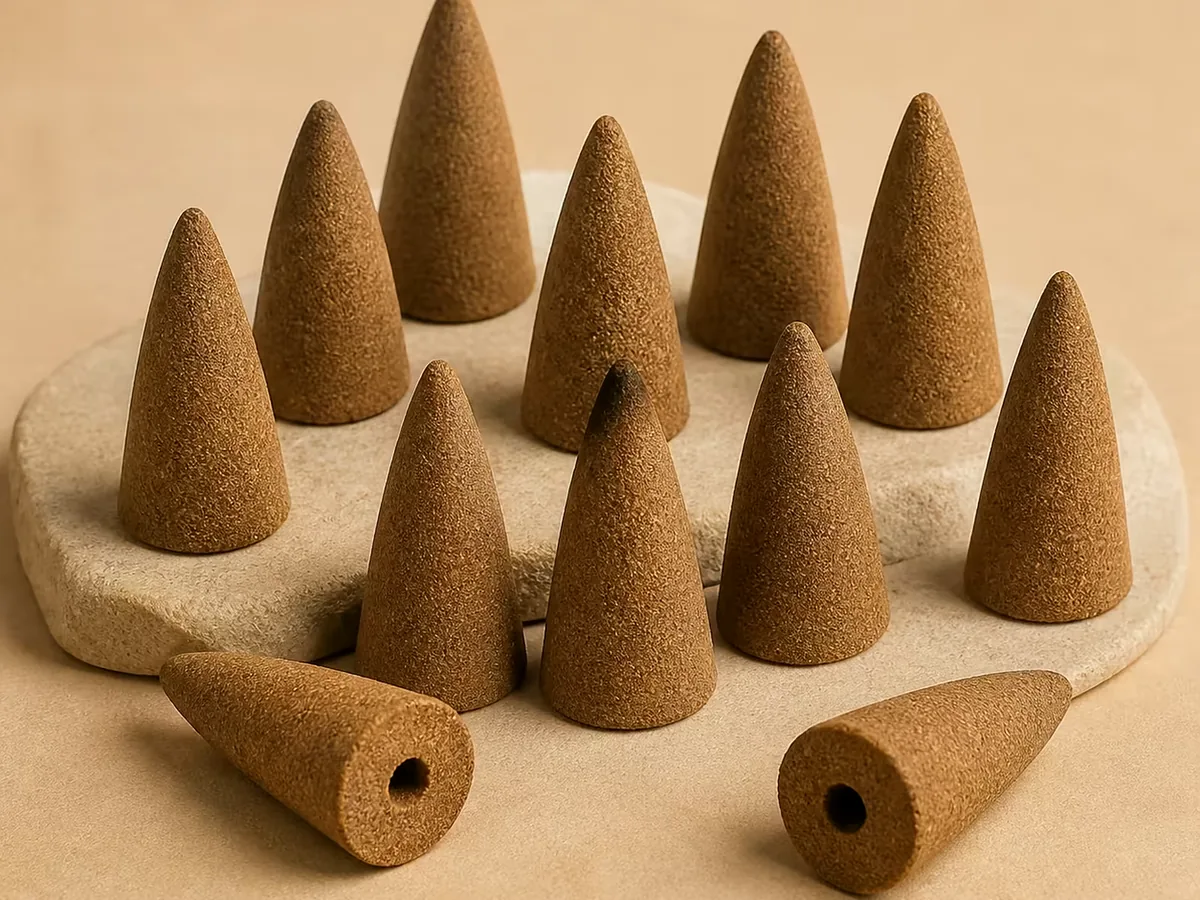 Agarwood backflow incense cones — full product view, backflow incense wholesale