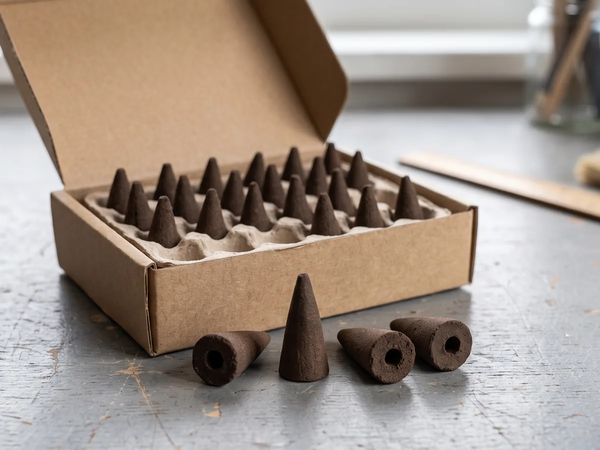 Agarwood backflow incense cones — retail packaging and unboxing, backflow incense wholesale