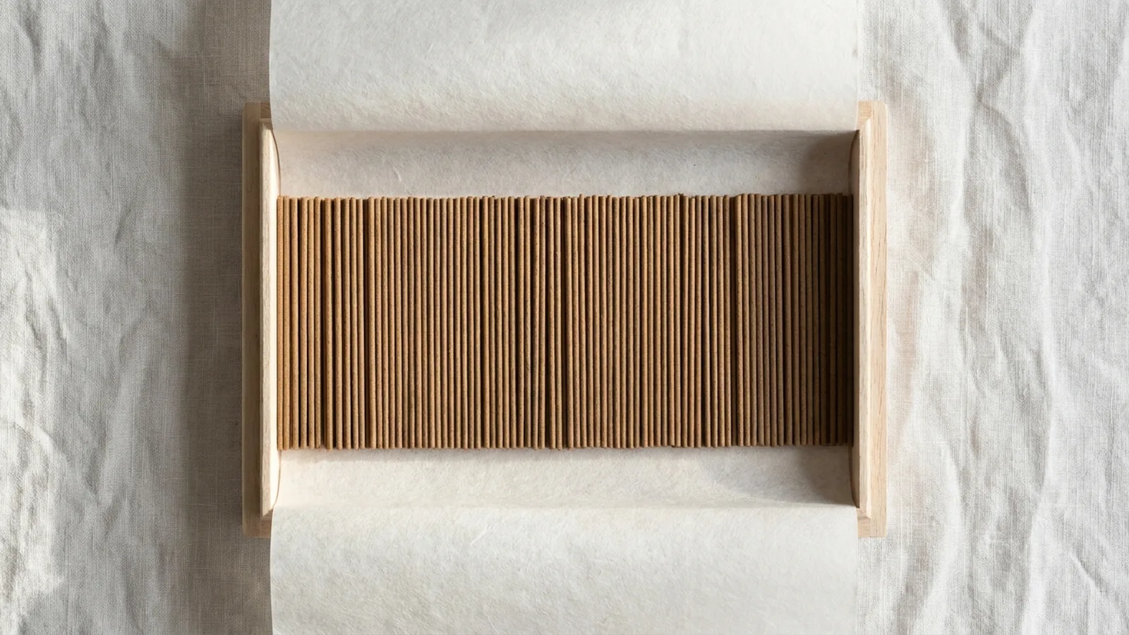 Short-format koh sticks in a paulownia box, the presentation standard a japanese incense brand expects before a first order