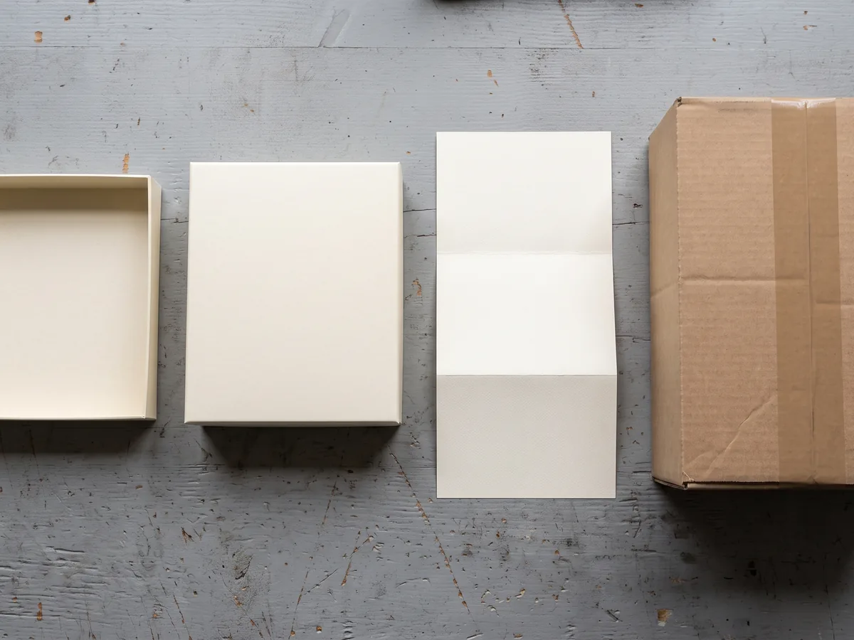 A private-label incense box with its pre-production sample and artwork proof