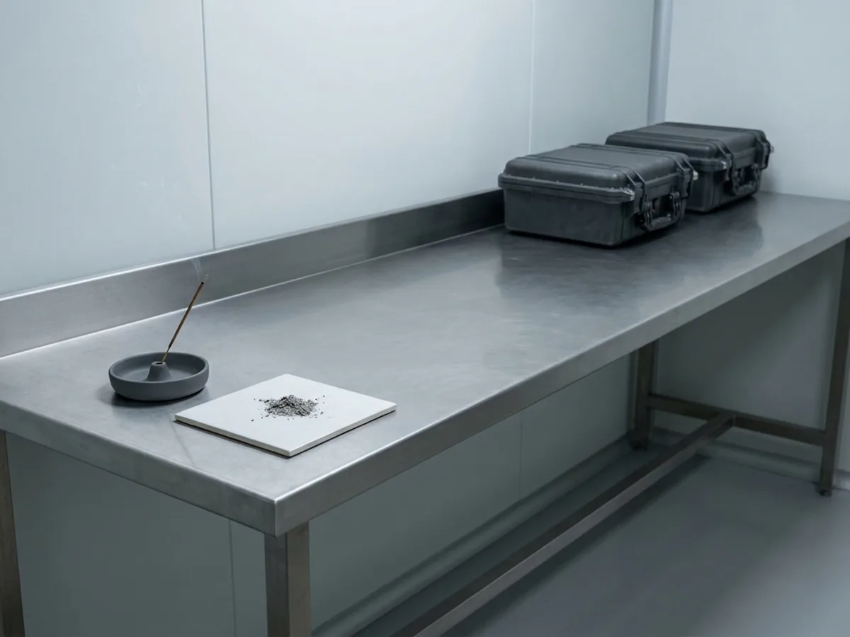 Quality control bench where each batch is burn-tested