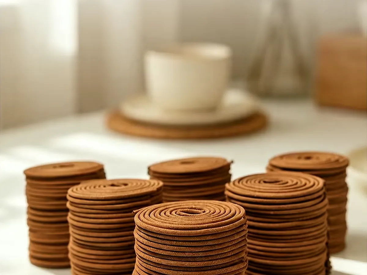 Agarwood incense coils — close-up detail, incense coils wholesale