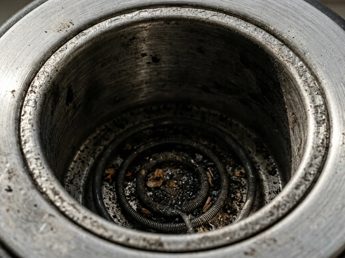 Straight down into the open chamber of the electric burner with the lid removed, the stainless liner filling the frame