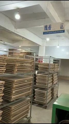 How to make incense sticks in practice: forming machinery, trays and racks of finished stock